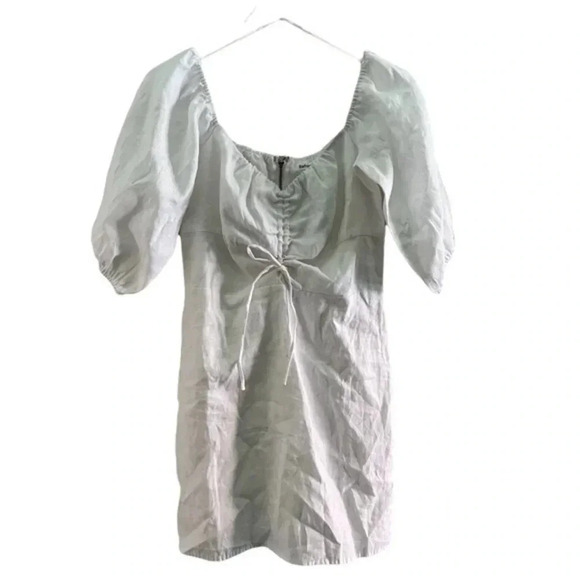 Reformation Spring Dress Linen Mini Dress in White B802 - Picture 2 of 5